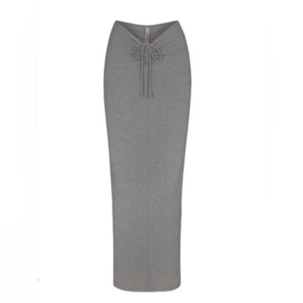 NEW SKIMS Soft Lounge Ruched Long Skirt Gray SMALL AP-SKT-2264 NWT
